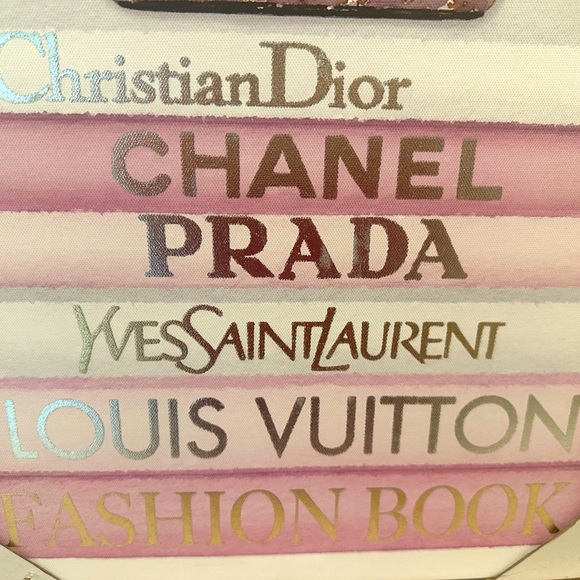 NEW Canvas Fashion Wall Art | Pink Tone Books, Bag With Roses - Canvas Print - Picture 6 of 8